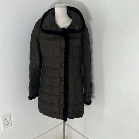 MAXMARA Italy Puffer Coat With Fur Trim USA 12 - Picture 3 of 8